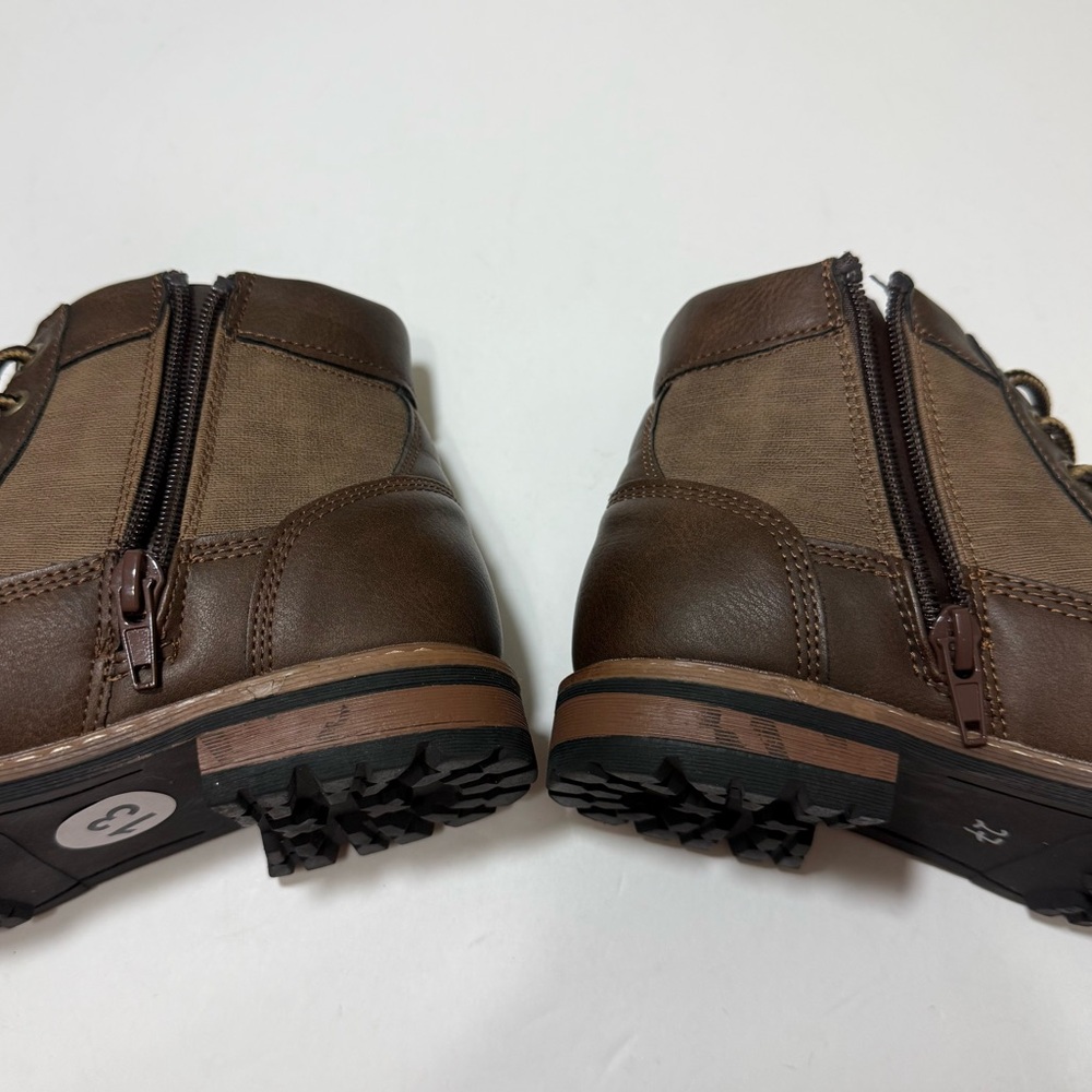 Steve Madden Youth Girls Chestnut Brown Combat Boots — Size 13 - Picture 11 of 15